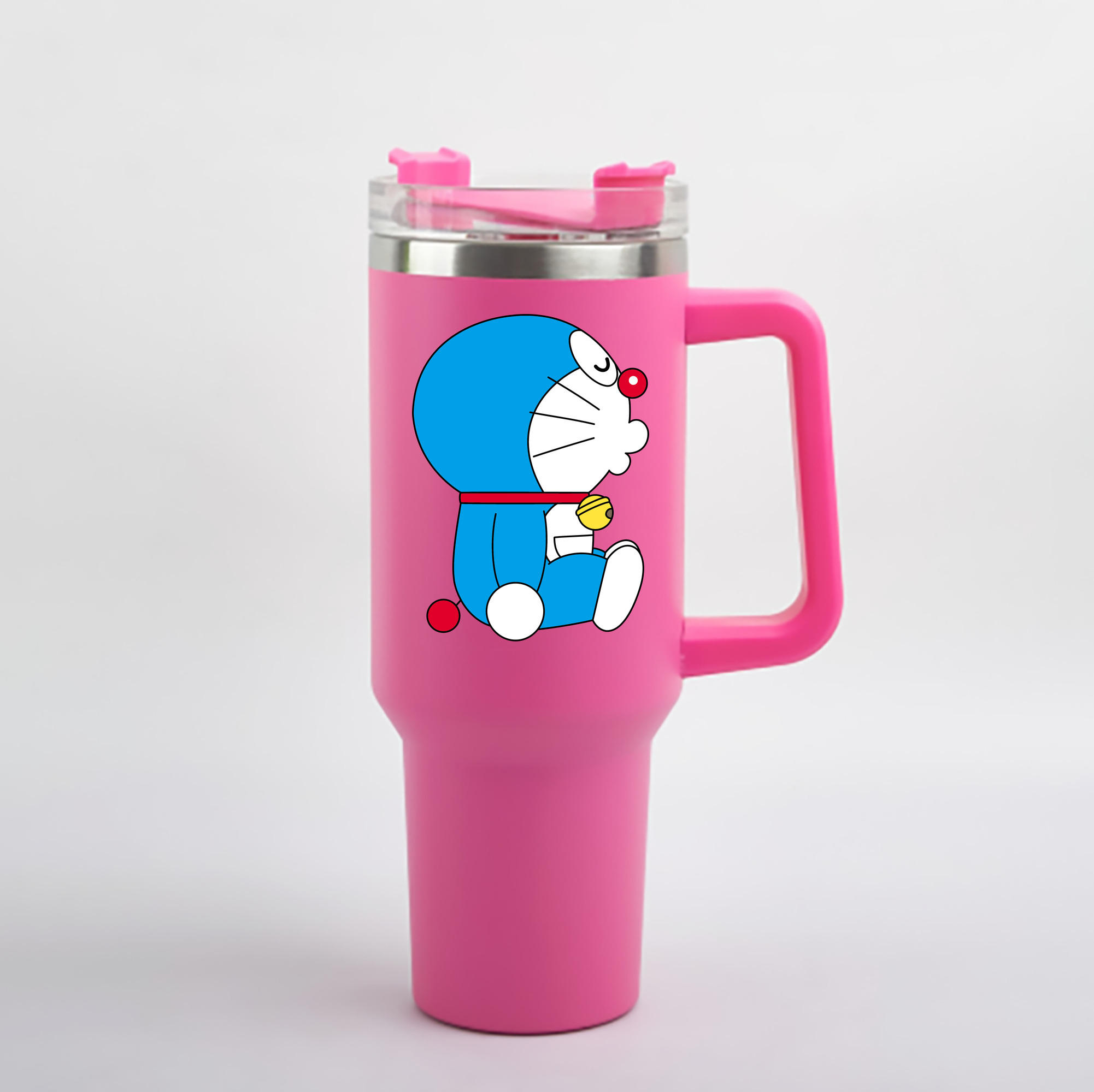 （画像用） ドラえもん Doraemon 1200mL車用タンブラー - クリスタルステッカー（プラスチックストロー付き）